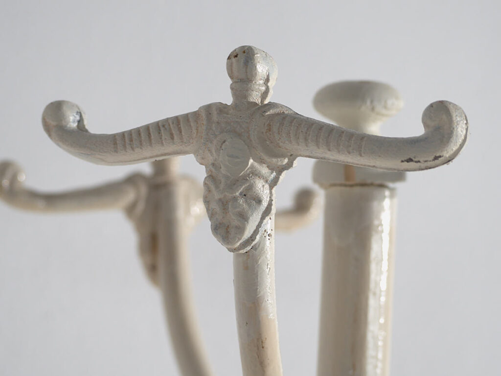 Antique white iron coat rack (c.1920) #3