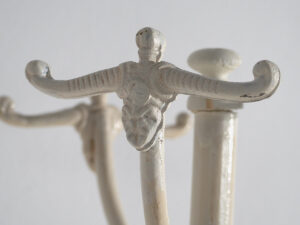 Antique white iron coat rack (c.1920) #3