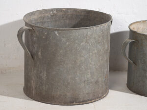 Cubos antiguos metal galvanizado (c.1920). Conjunto de 3 piezas #3