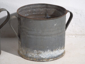 Cubos antiguos metal galvanizado (c.1920). Conjunto de 3 piezas #3