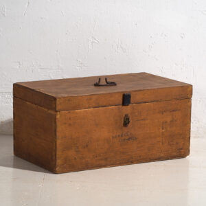 Cofre pequeño antiguo de color marrón (c.1920) #10