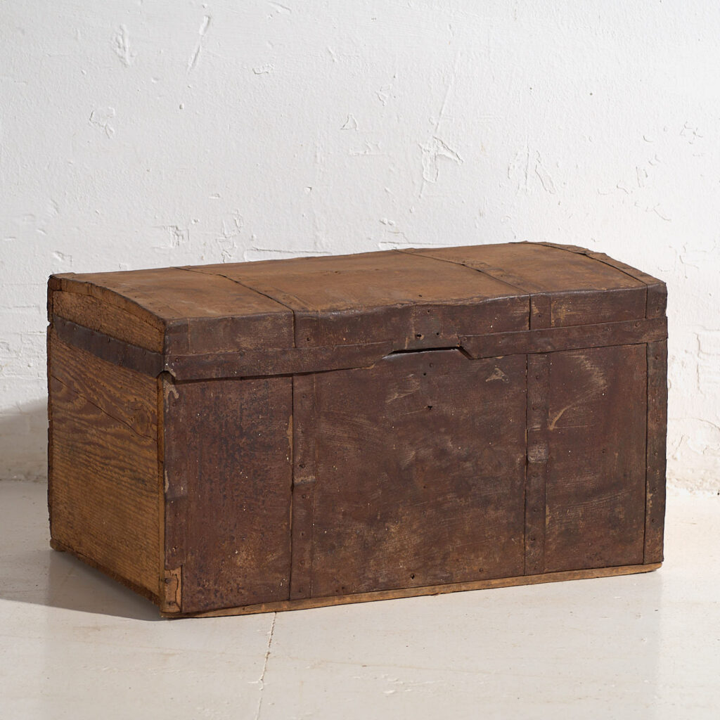 Small antique chest with metal frame (c.1920) #11
