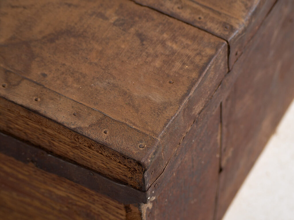 Small antique chest with metal frame (c.1920) #11