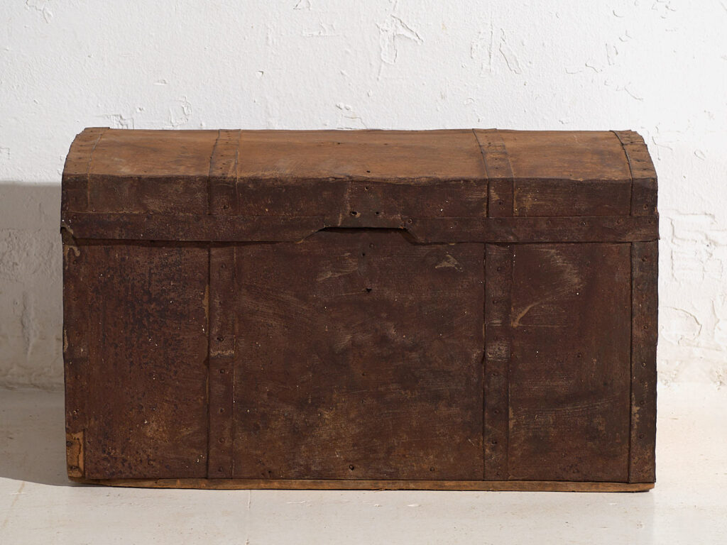 Small antique chest with metal frame (c.1920) #11