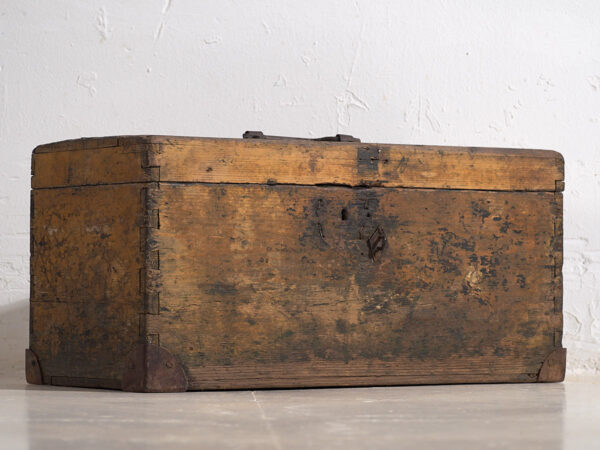 Small antique metal frame chest (c.1900) #3