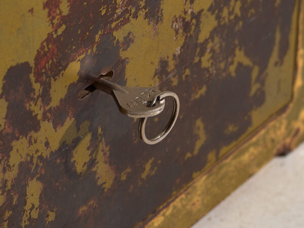 Antique safe box with green patina (c.1920) #4