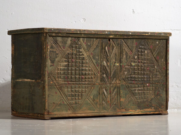 Cofre antiguo con pátina de color verde (c.1920) #58