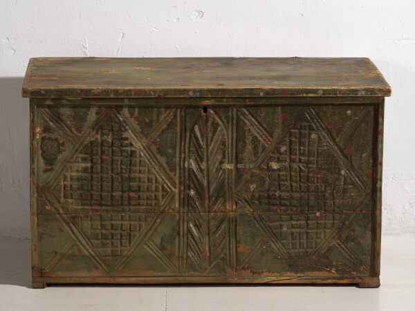 Cofre antiguo con pátina de color verde (c.1920) #58