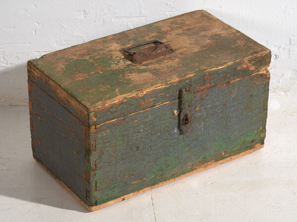Cofre militar antiguo de pátina color verde (c.1910) #67