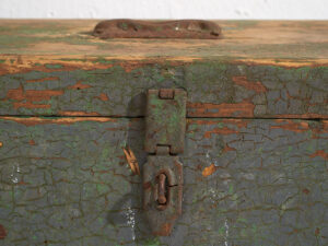 Antique green patina military box (c.1910) #67