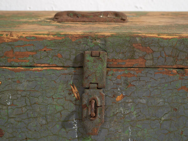 Cofre militar antiguo de pátina color verde (c.1910) #67
