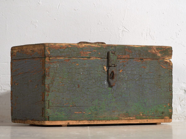 Cofre militar antiguo de pátina color verde (c.1910) #67