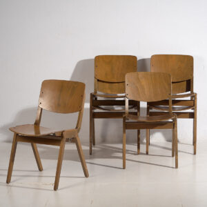 Vintage Thonet dining chairs (c.1950). Set of 6 pieces