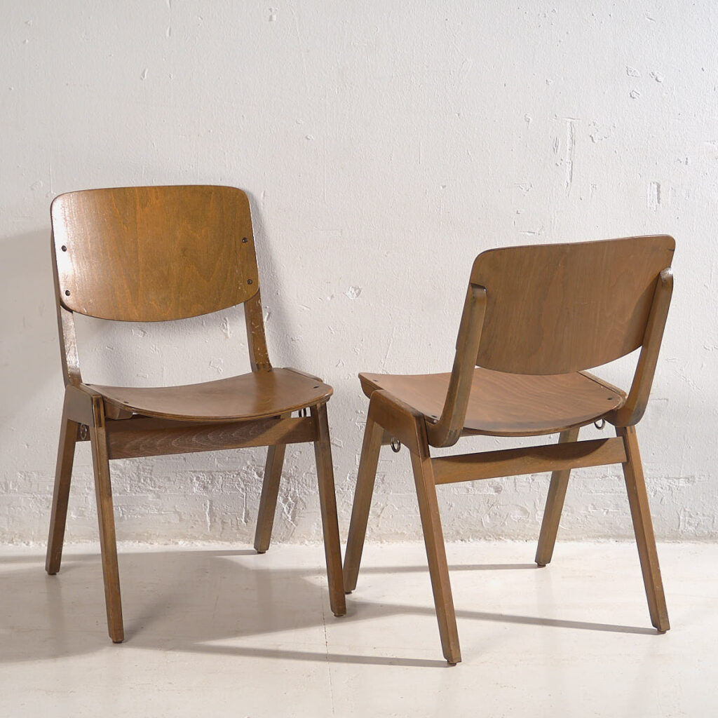 Vintage Thonet dining chairs (c.1950). Set of 6 pieces