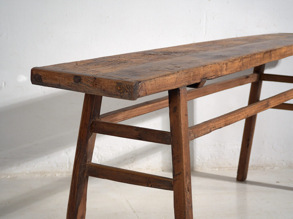 Mesa alta antigua de madera maciza (c.1900) #42