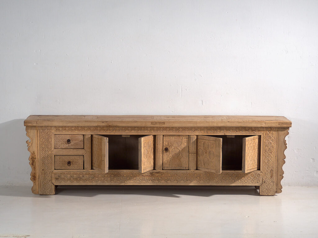 Antiguo mueble TV tallado a mano (c.1900) #53