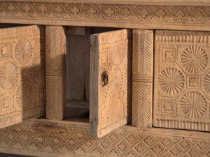 Antiguo mueble TV tallado a mano (c.1900) #53