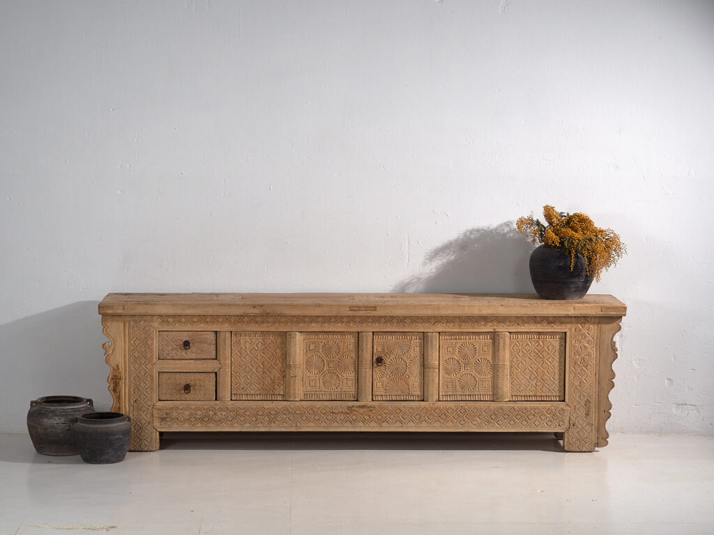 Antiguo mueble TV tallado a mano (c.1900) #53