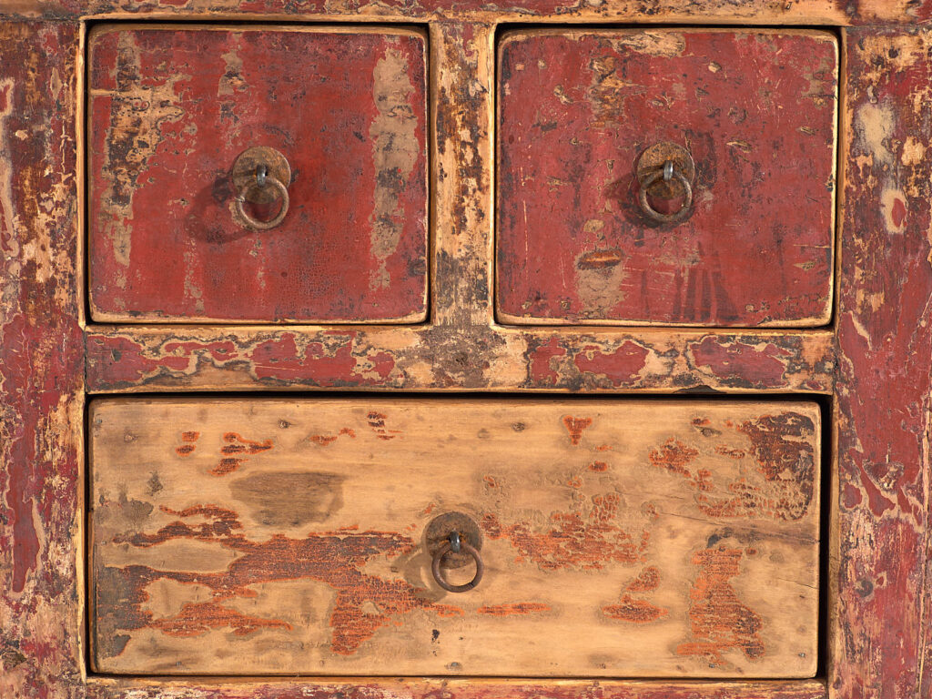 Cómoda oriental antigua con pátina de color rojo (c.1900) #77