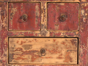 Cómoda oriental antigua con pátina de color rojo (c.1900) #77