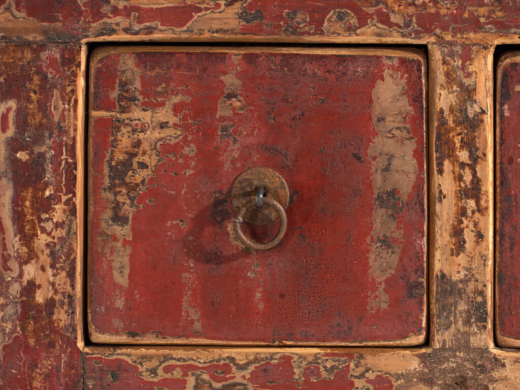 Cómoda oriental antigua con pátina de color rojo (c.1900) #77