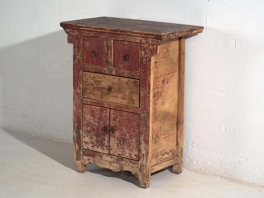 Cómoda oriental antigua con pátina de color rojo (c.1900) #77