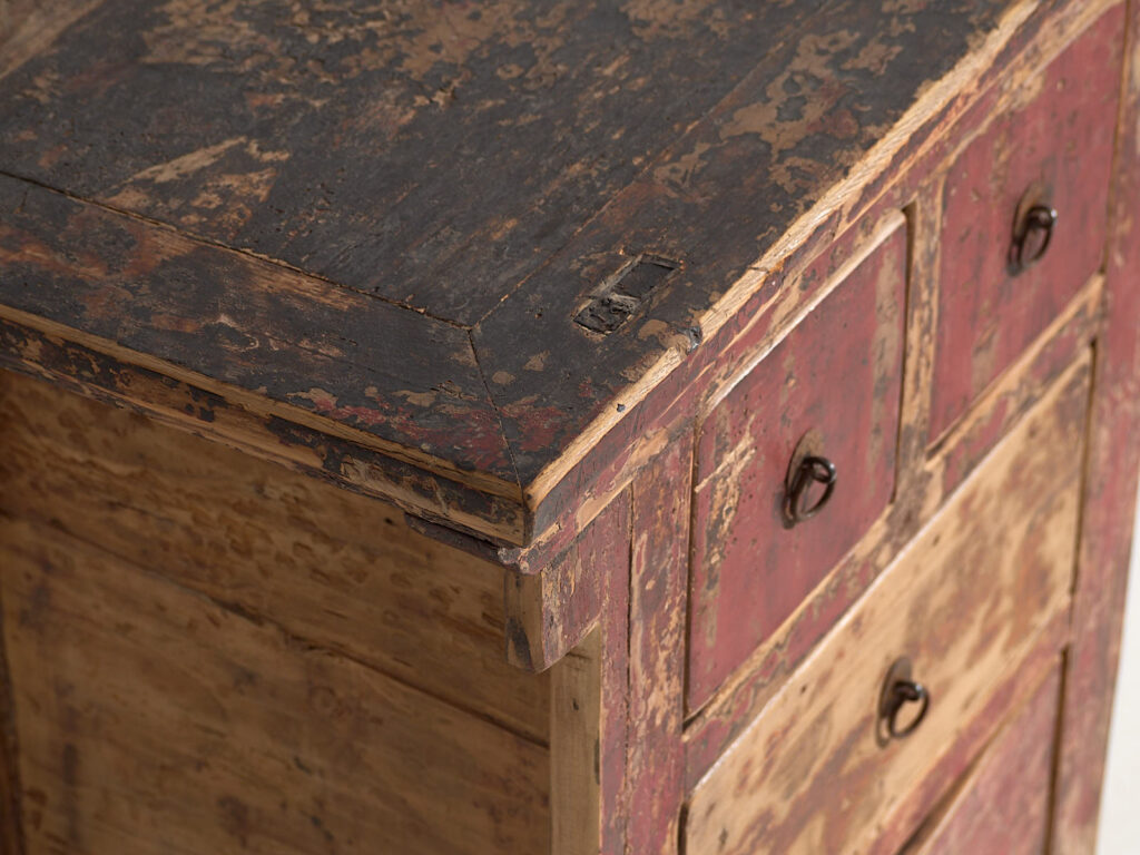 Cómoda oriental antigua con pátina de color rojo (c.1900) #77