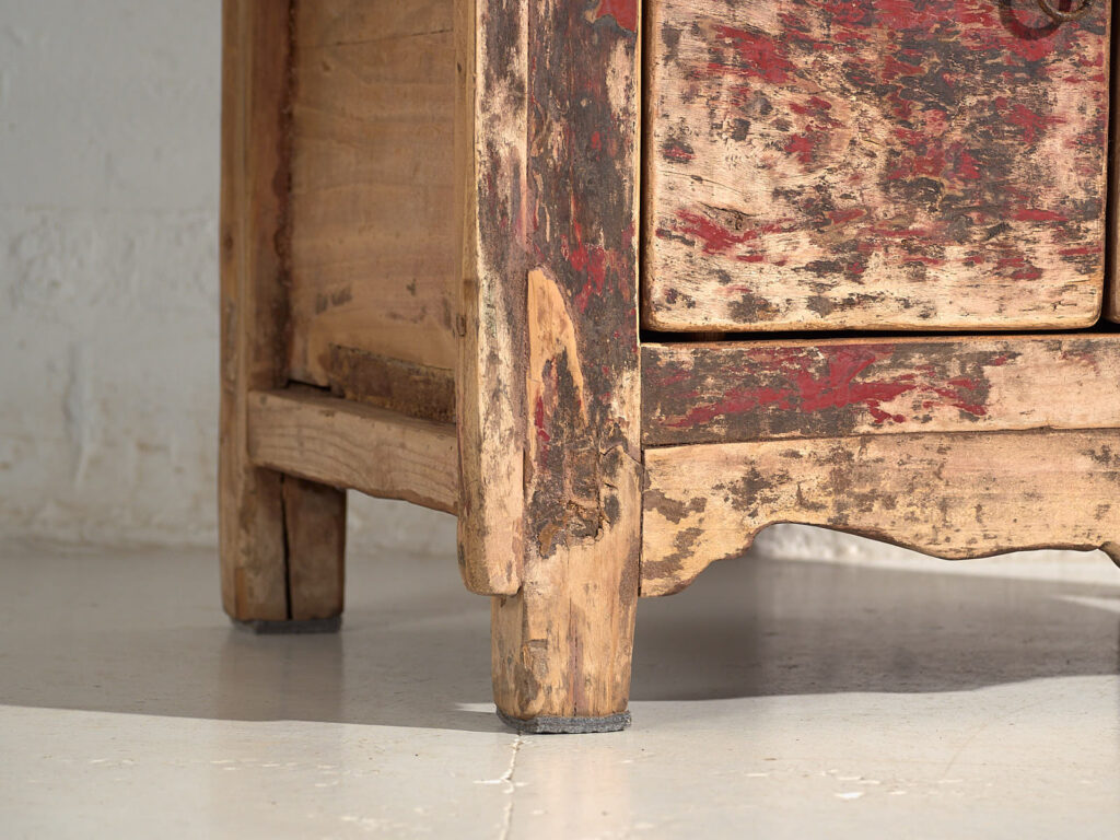 Cómoda oriental antigua con pátina de color rojo (c.1900) #77