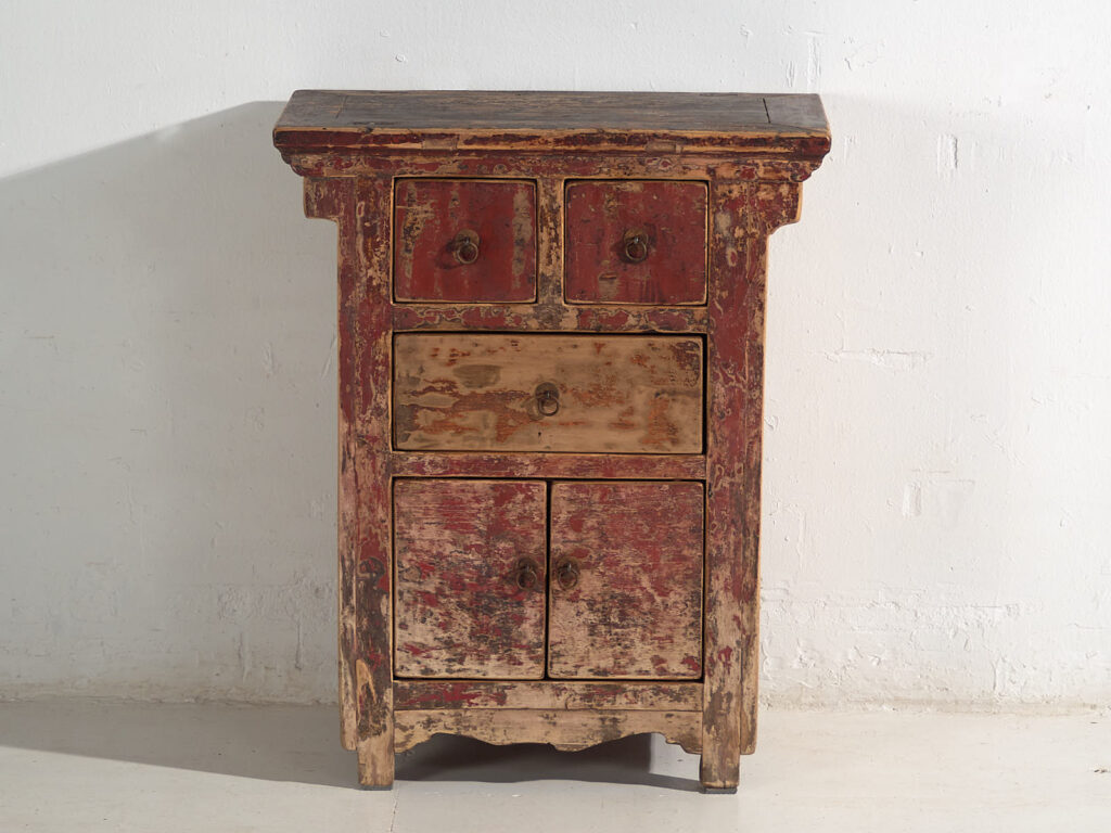 Cómoda oriental antigua con pátina de color rojo (c.1900) #77