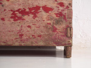 Cofre pequeño antiguo con pátina de color rojo (c.1920) #15