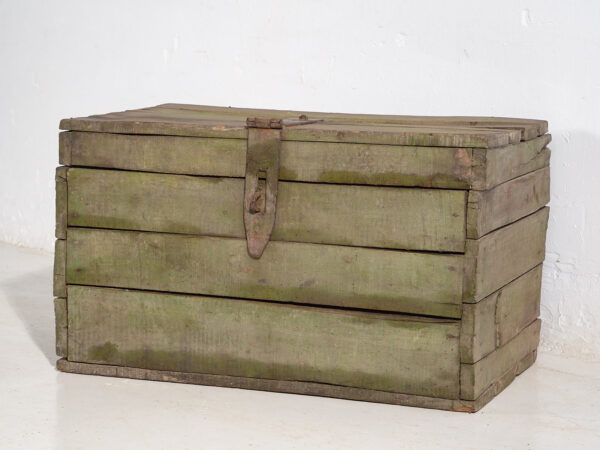 Cofre verde antiguo de estilo primitivo (c.1920) #21