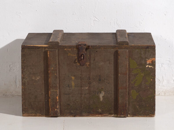 Petit coffre ancien vert olive (c.1920) #26