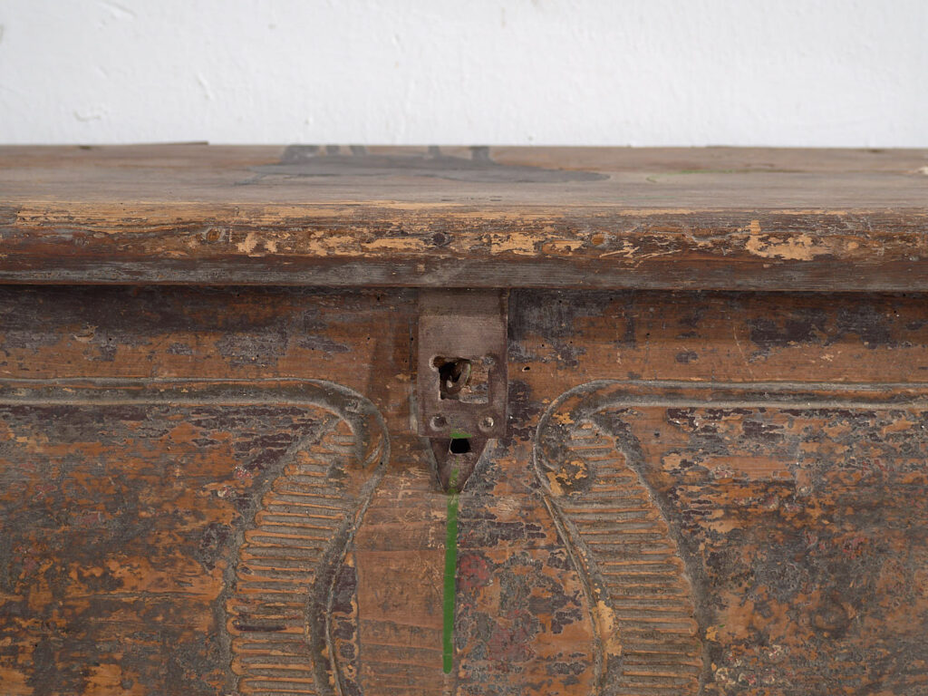 Antiguo cofre de madera maciza (Año 1830) #34