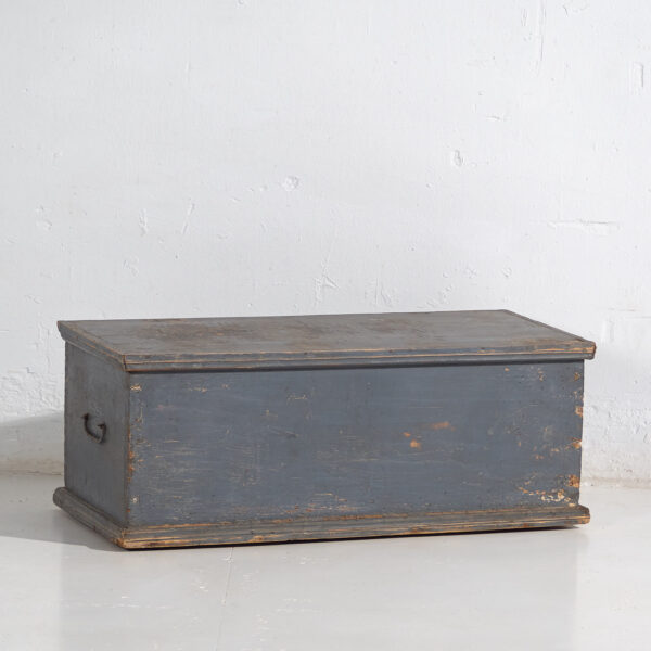 Baúl pequeño antiguo de color azul (c.1920) #35