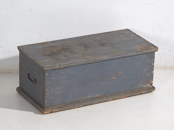 Baúl pequeño antiguo de color azul (c.1920) #35
