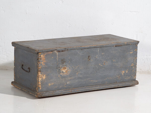 Baúl pequeño antiguo de color azul (c.1920) #35