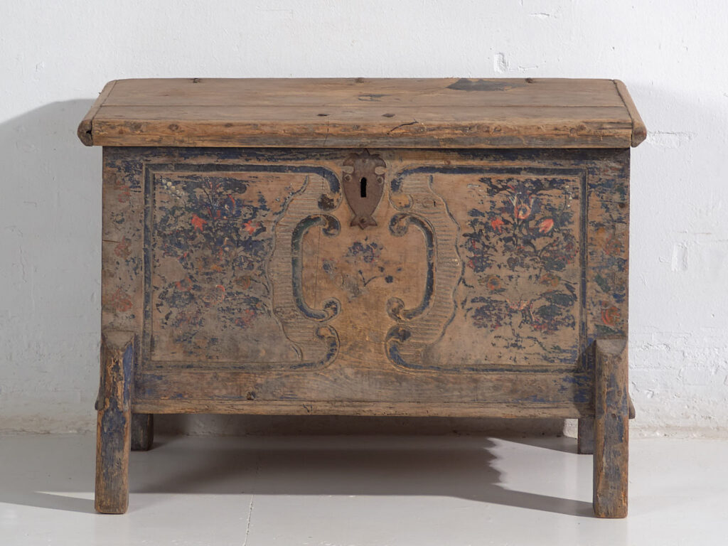Antique hand painted wedding chest (Year 1846) #37