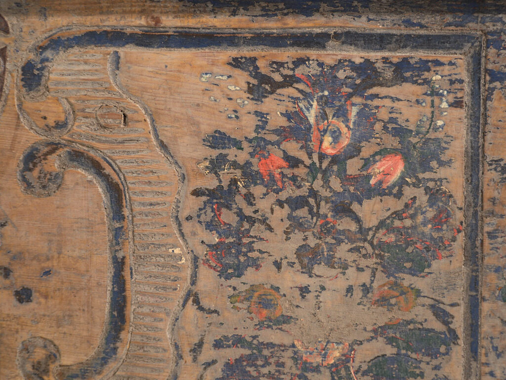 Antique hand painted wedding chest (Year 1846) #37
