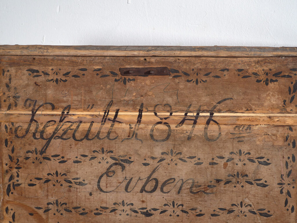 Antique hand painted wedding chest (Year 1846) #37