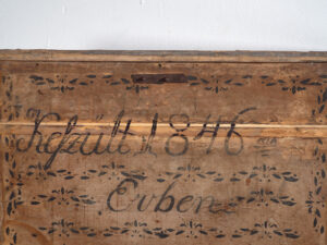 Antique hand painted wedding chest (Year 1846) #37