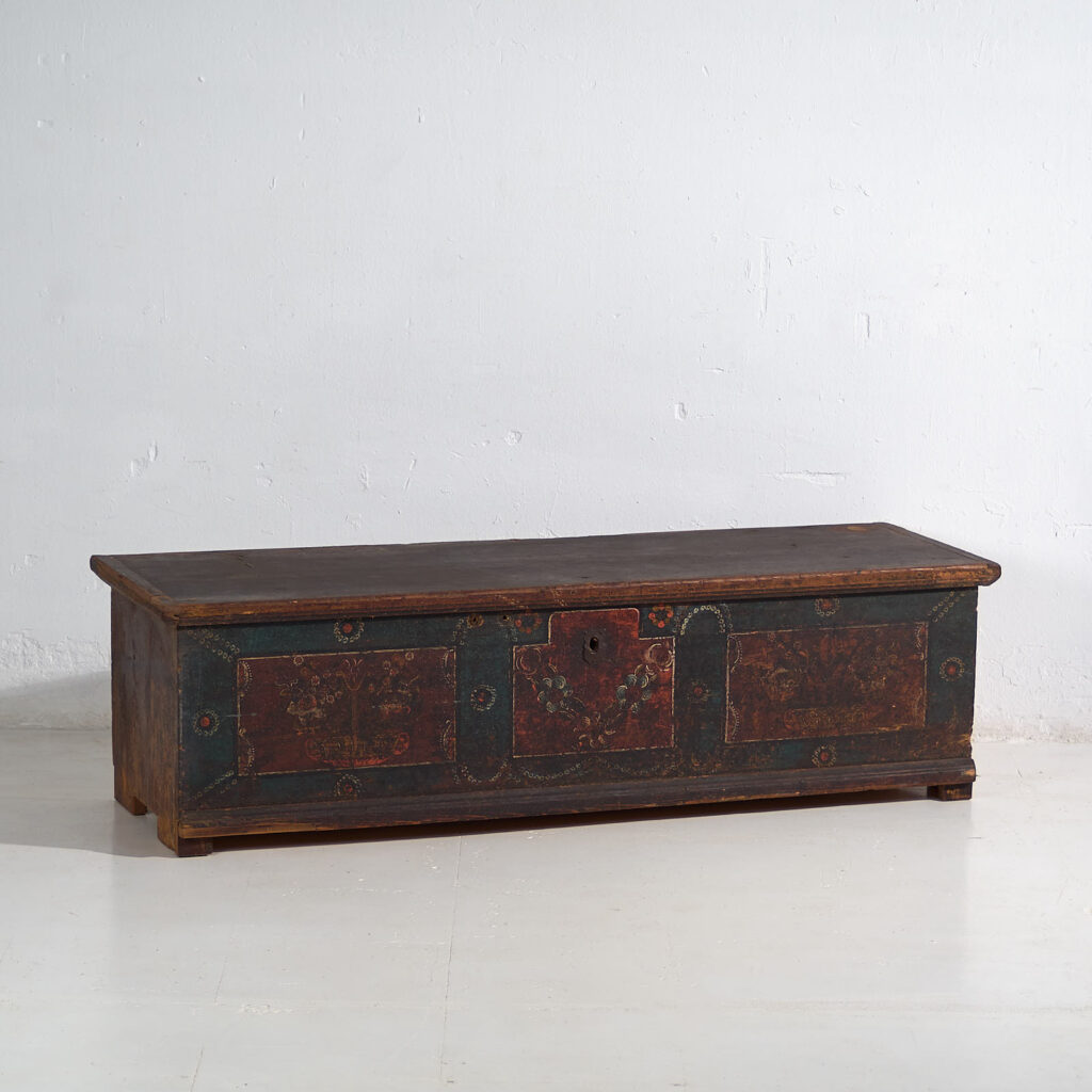 Antique storage chest in dark tones (c.1870) #41