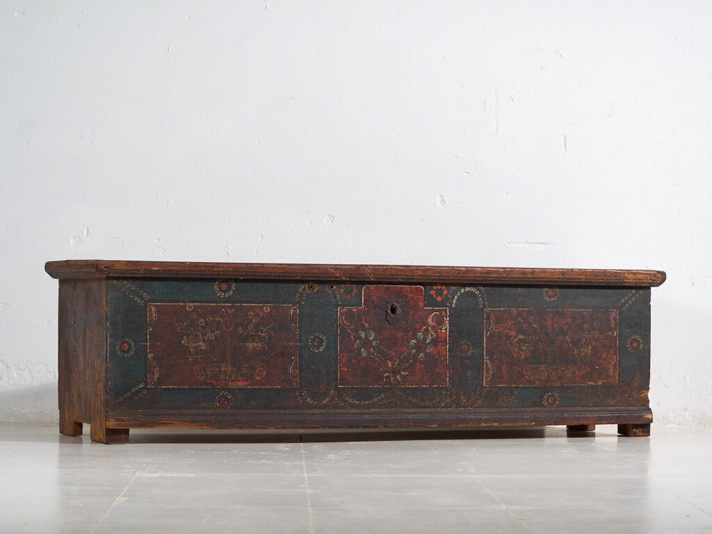 Antique storage chest in dark tones (c.1870) #41