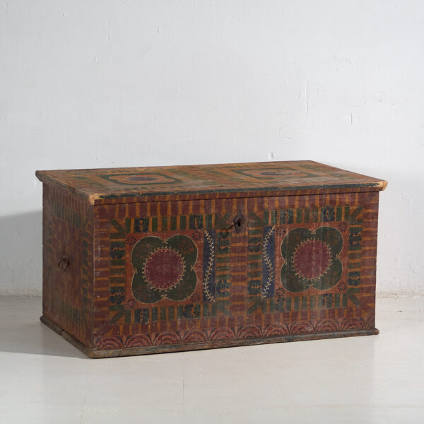Baúl grande antiguo pintado a mano (c.1900) #50