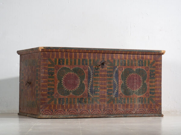 Baúl grande antiguo pintado a mano (c.1900) #50