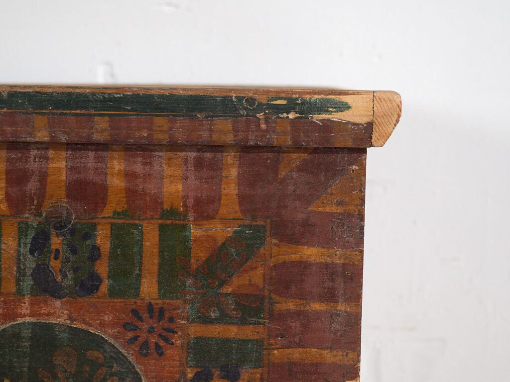 Grande malle ancienne peinte à la main (c.1900) #50