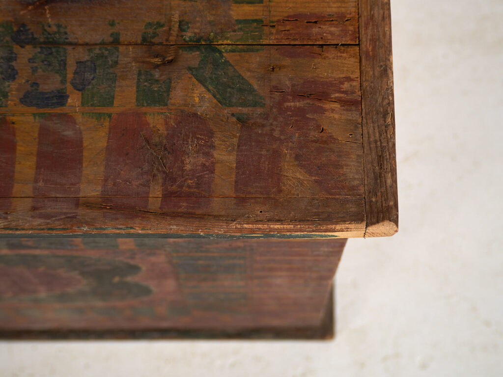 Grande malle ancienne peinte à la main (c.1900) #50