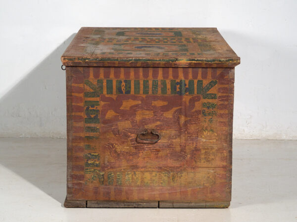 Baúl grande antiguo pintado a mano (c.1900) #50
