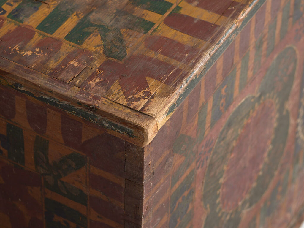 Grande malle ancienne peinte à la main (c.1900) #50