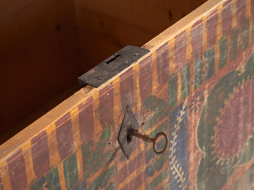 Grande malle ancienne peinte à la main (c.1900) #50