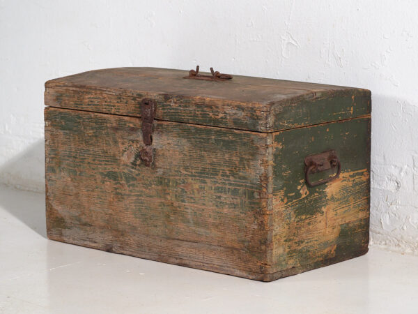 Pequeño cofre antiguo en tonos verdes (c.1920) #78